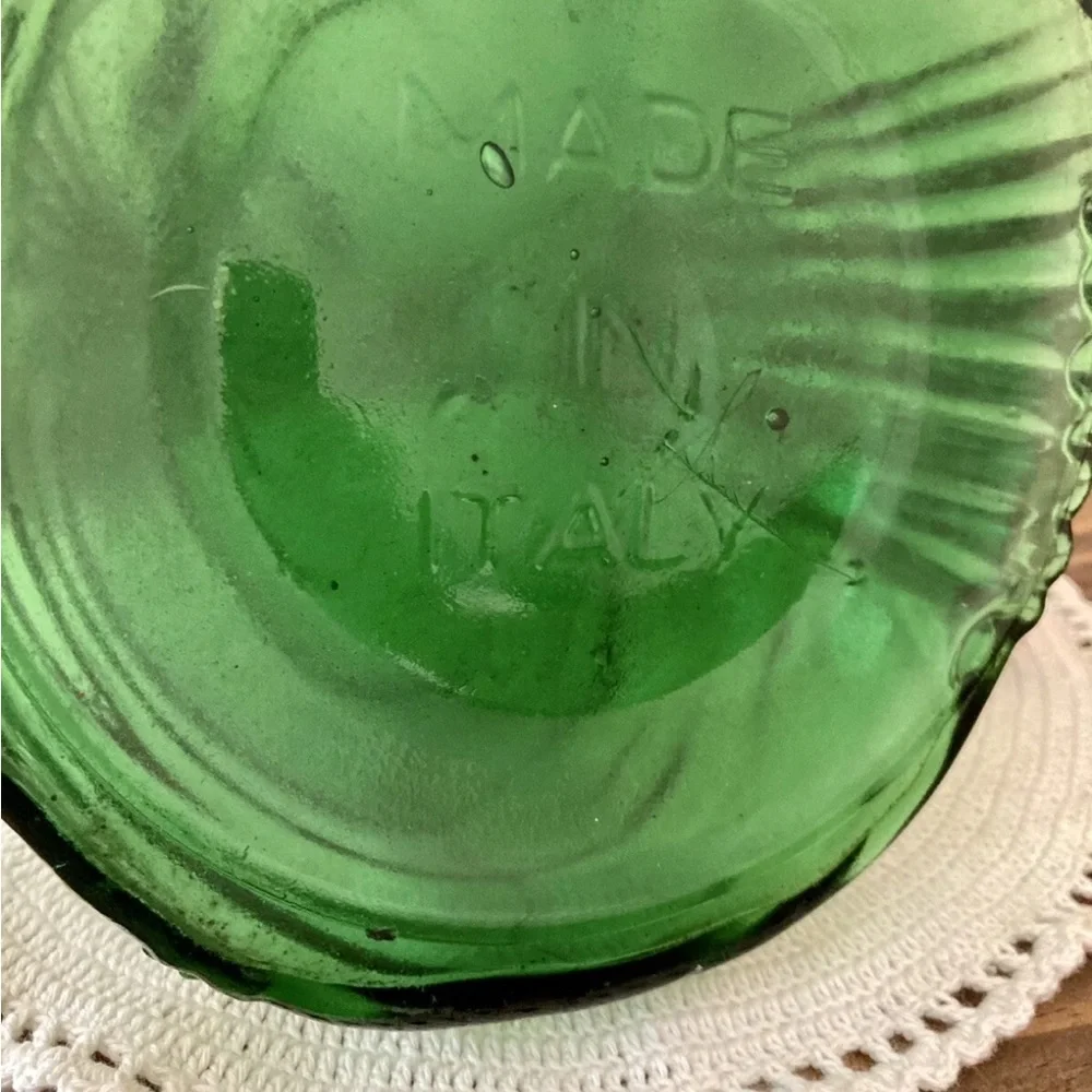 Vintage Empoli Emerald Green Victorian Lady Decanter Made in Italy 11 1/2”